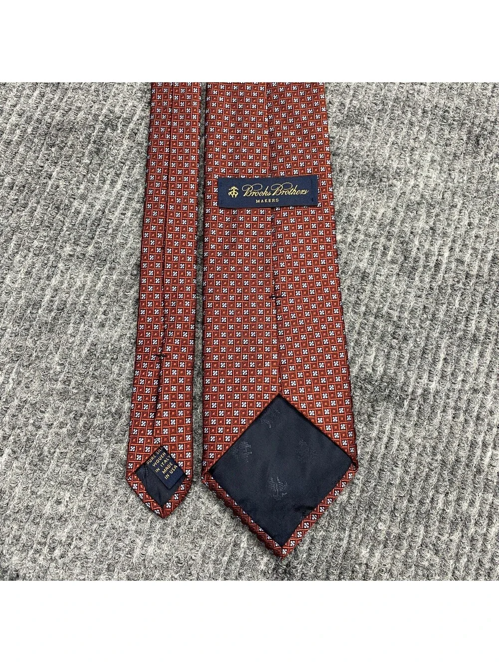 Brooks Brothers Makers Mens Necktie Floral Geometric AOP Pure Silk Tie Italy USA